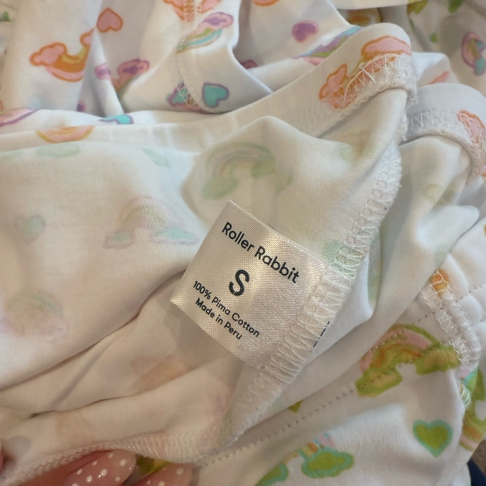 Roller Rabbit Cream Pajama Set with Subtle Pastel Accents